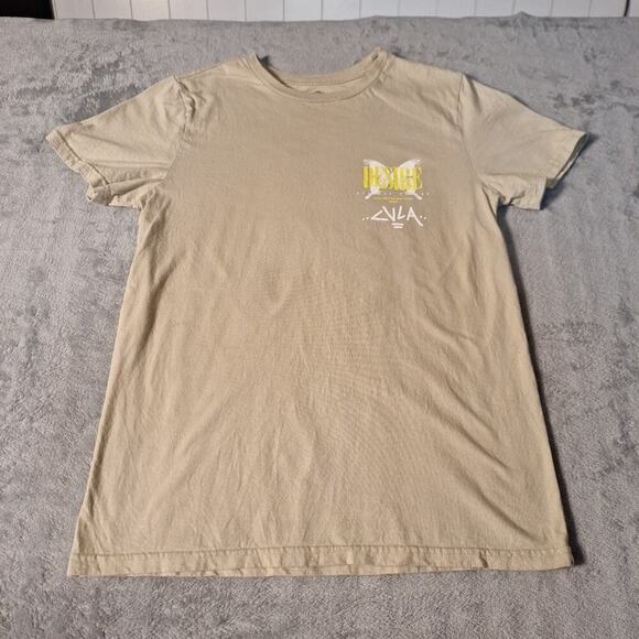 CVLA Tan Yellow Butterfly Desire Short Sleeve T-Shirt Size Small Double-Sided - Picture 1 of 7